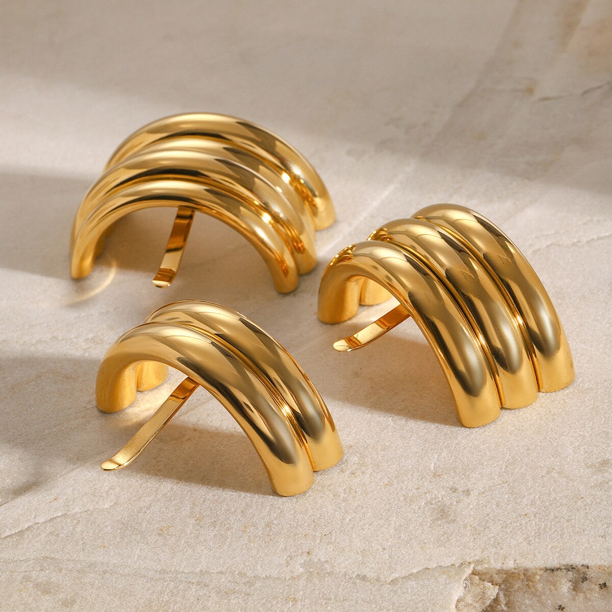 1 Piece Simple Series Simple Solid Color Stainless Steel 18K Gold Plated Women's Hair Clips h5 